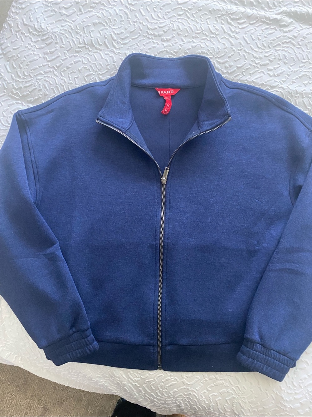 SPANX Womens  NAVY Full-Zip Sweatshirt Jacket, like NEW without tags